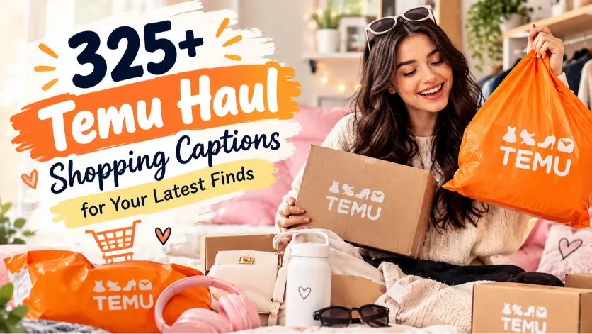 Temu Haul Shopping Captions for Your Latest Finds